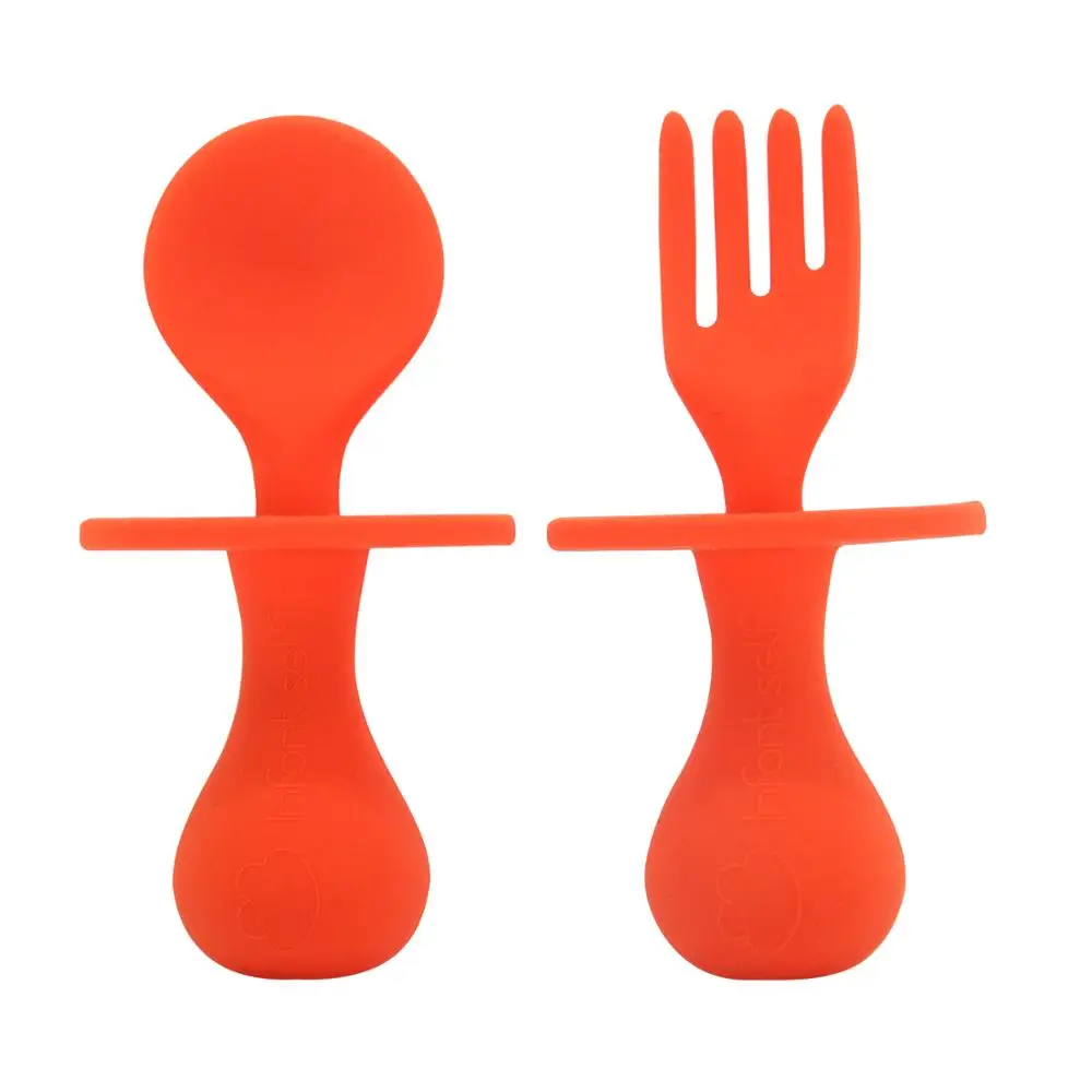 Silicone 2Pcs/bag short handle spoon + fork set solid color baby training spoon safe PP children tableware baby fork tableware
Silicone 2Pcs/bag short handle spoon + fork set solid color baby training spoon safe PP children tableware baby fork tableware