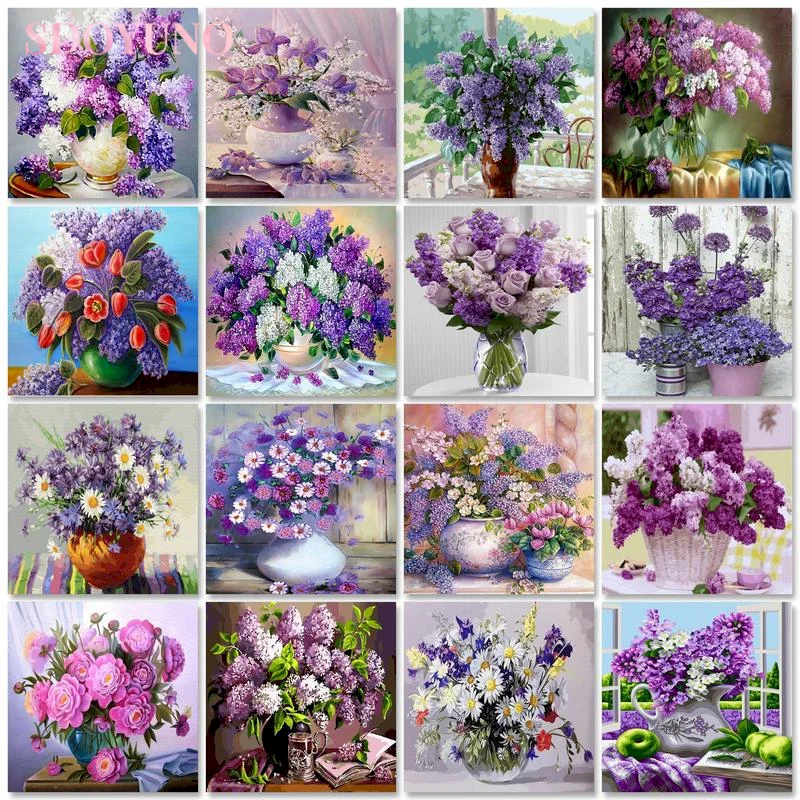 SDOYUNO Purple Flower Pictures By Number Drawing On Canvas HandPainted Painting Art Gift DIY Painting By Number Kits Home Decora
SDOYUNO Purple Flower Pictures By Number Drawing On Canvas HandPainted Painting Art Gift DIY Painting By Number Kits Home Decora