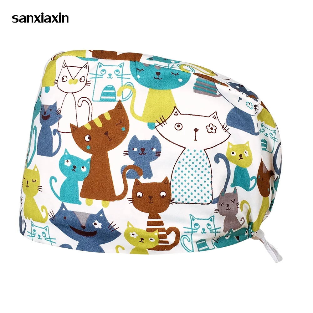 Cartoon Cat Printed Scrub Cap Adjustable Elasticity 100% Cotton Scrub Cap Lab Work Dust Cap Spa Hot Spring Breathable Scrub Caps
Cartoon Cat Printed Scrub Cap Adjustable Elasticity 100% Cotton Scrub Cap Lab Work Dust Cap Spa Hot Spring Breathable Scrub Caps