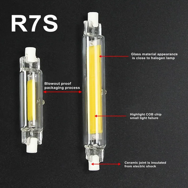 Новый светодиодный светильник R7S COB 78 мм 15 Вт 20 высокомощный Точечный 118 30 40