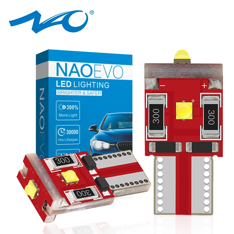 NAO W5W T10 Светодиодная Лампочка 3SMD CREE XBD 1 6 Вт Чип 194 для BMW салона автомобиля боковой