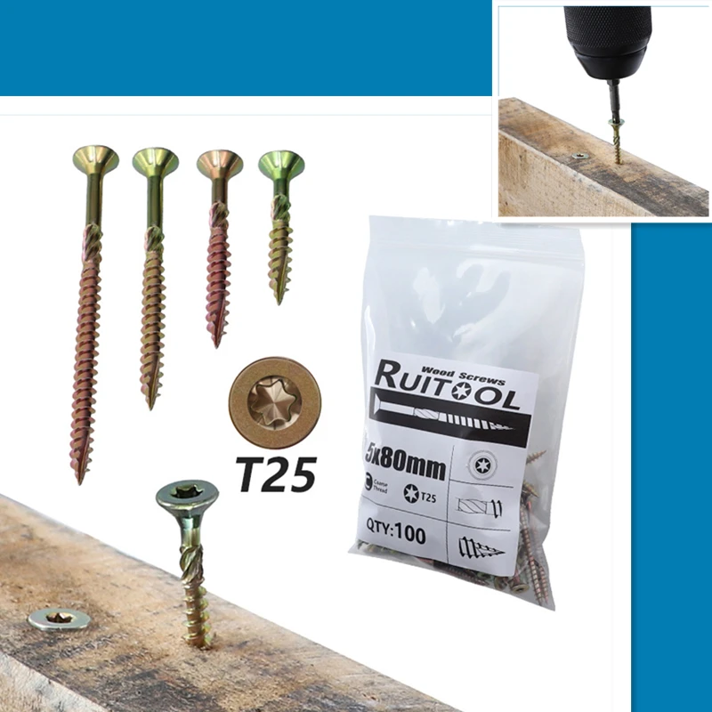 100 Pcs Anti-rust High Hardness Flat Head Self Tapping Screw With High Practicality 35/45/60/80mm Woodworking Screw Accessories
100 Pcs Anti-rust High Hardness Flat Head Self Tapping Screw With High Practicality 35/45/60/80mm Woodworking Screw Accessories