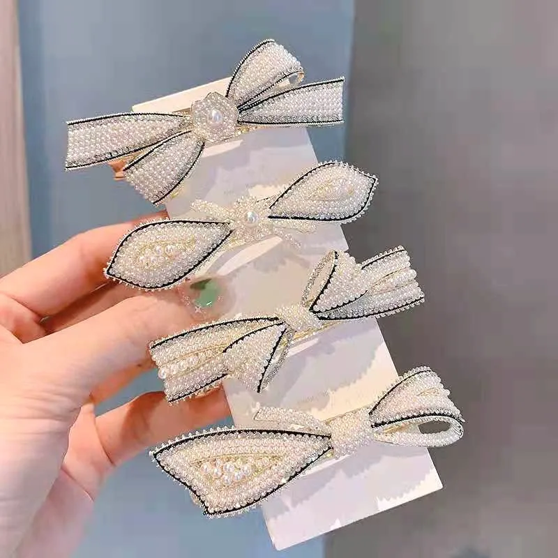 Barrette for Women Girl Hair Accessories Fashion Alloy Rhinestone Pearl Bow Knot Hair Clip Hairpin Wholesale
Barrette for Women Girl Hair Accessories Fashion Alloy Rhinestone Pearl Bow Knot Hair Clip Hairpin Wholesale