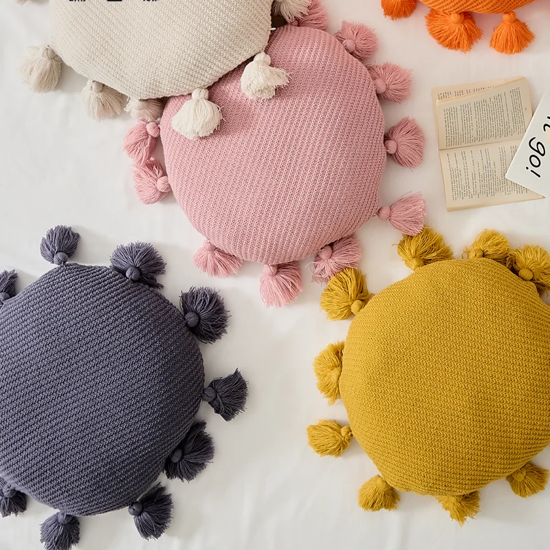 YIRUIO Cute Tassel Soft Round Seat Cushion Fluffy Kawaii Home Decor Cotton Bed Throw Pillow Car Sofa Chair Knitted Back Cushions
YIRUIO Cute Tassel Soft Round Seat Cushion Fluffy Kawaii Home Decor Cotton Bed Throw Pillow Car Sofa Chair Knitted Back Cushions