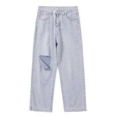 Spring new big hole men's jeans loose straight-leg pants men's light-colored casual long pants trend
Spring new big hole men's jeans loose straight-leg pants men's light-colored casual long pants trend