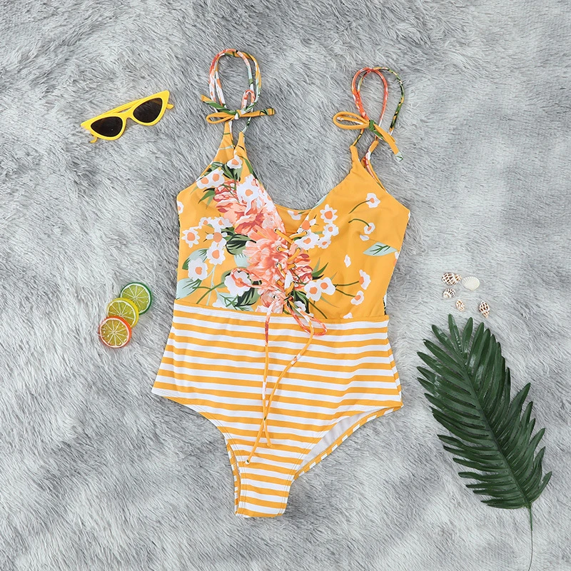 Sexy Lace Up Deep V Neck One Piece Bathing Suit for Women Kawaii Girls Yellow Black Green Plus Size High Waisted Floral Swimsuit
Sexy Lace Up Deep V Neck One Piece Bathing Suit for Women Kawaii Girls Yellow Black Green Plus Size High Waisted Floral Swimsuit