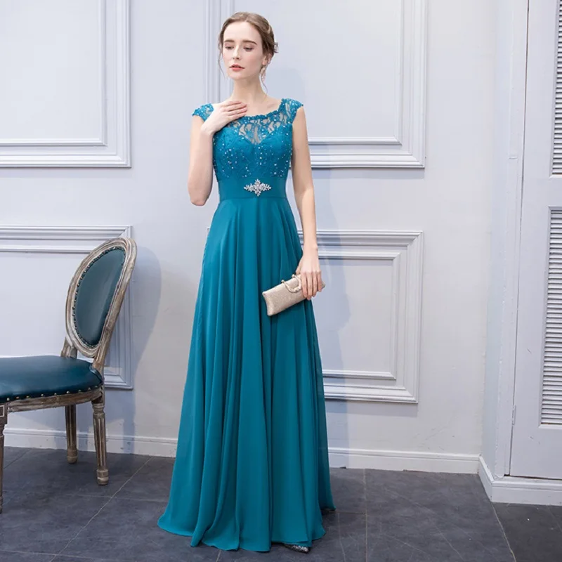 Beautiful Lace Mother of the Bride Dresses Long Chiffon Turquoise Bridesmaid Dress
Beautiful Lace Mother of the Bride Dresses Long Chiffon Turquoise Bridesmaid Dress