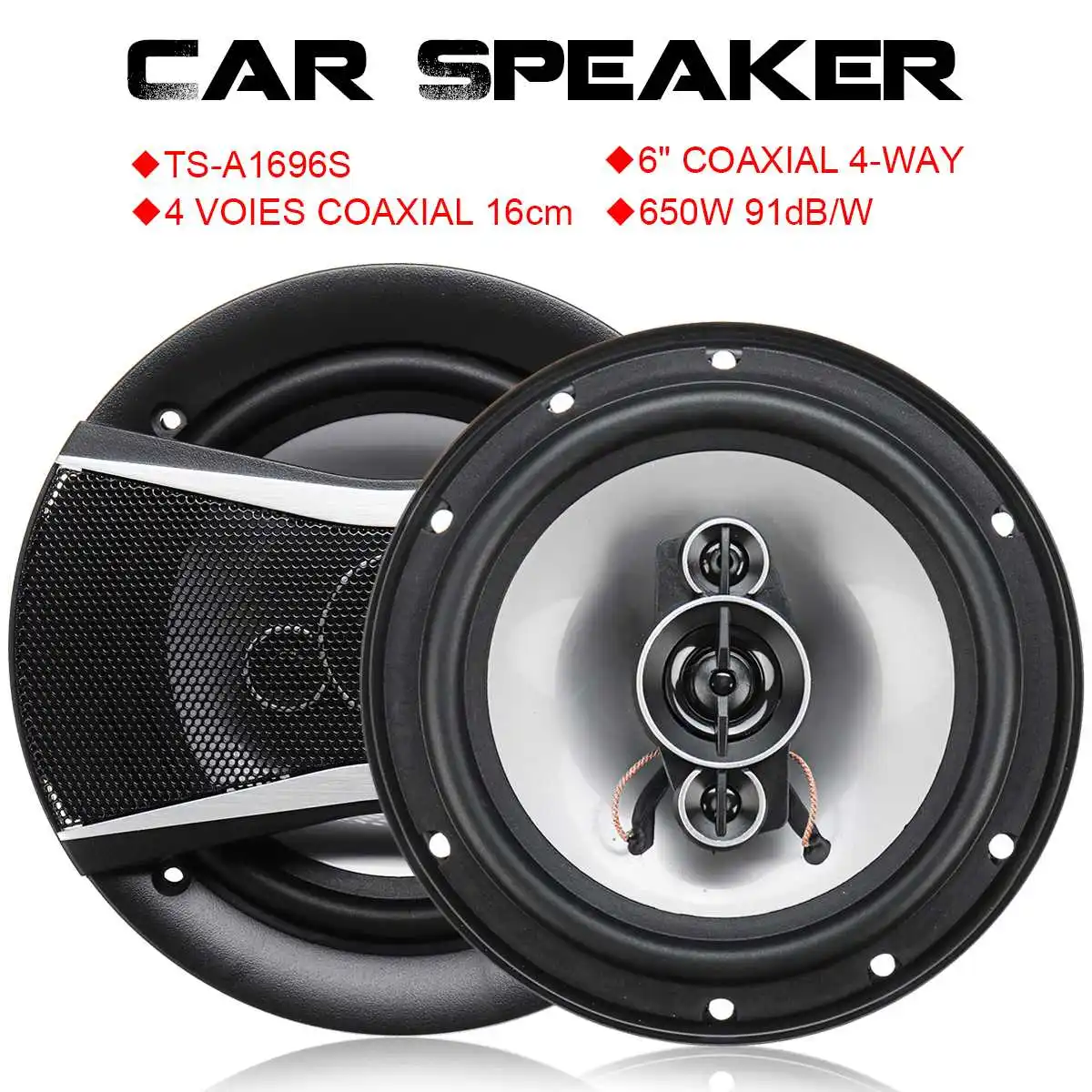 2Pcs 4 Way Car Universal Coaxial Hifi Speakers 6 Inch 650W Auto Audio Music Stereo Speaker Non-destructive Installation
2Pcs 4 Way Car Universal Coaxial Hifi Speakers 6 Inch 650W Auto Audio Music Stereo Speaker Non-destructive Installation