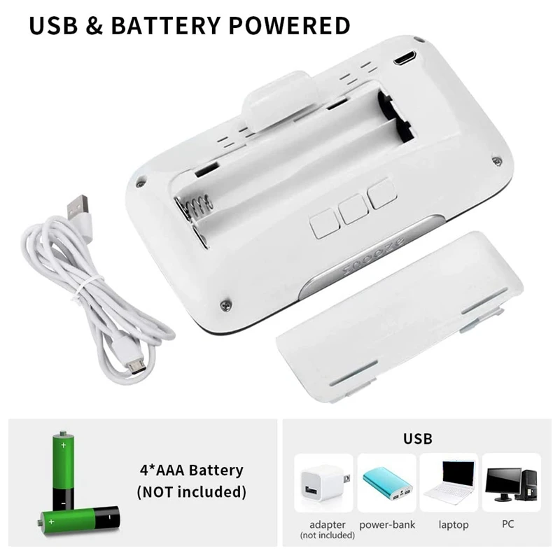 LED Alarm Clock Digital Display Bedside Clock with Snooze Voice Control 24H Battery USB for Travel Bedroom Office
LED Alarm Clock Digital Display Bedside Clock with Snooze Voice Control 24H Battery USB for Travel Bedroom Office
