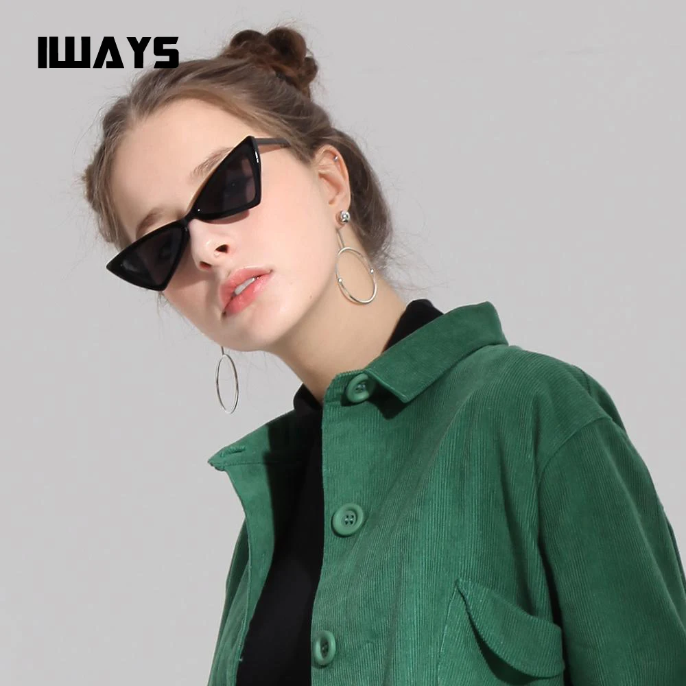 Iways 2019 винтажные женские солнцезащитные очки треугольные черные ретро красные с