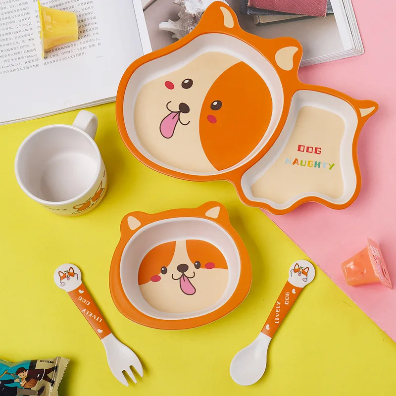 Five-Piece Suit Puppy Pattern Tableware Bamboo Plates For Food Baby Feeding Dishes For Children Flat Baby Food Tableware
Five-Piece Suit Puppy Pattern Tableware Bamboo Plates For Food Baby Feeding Dishes For Children Flat Baby Food Tableware