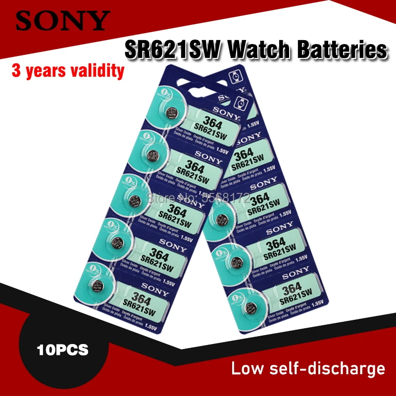 10pcs/lot Sony 364 Original 1.55V Silver Oxide Watch Battery 364 SR621SW V364 SR60 SR621 AG1 Button Coin Cell MADE IN JAPAN
10pcs/lot Sony 364 Original 1.55V Silver Oxide Watch Battery 364 SR621SW V364 SR60 SR621 AG1 Button Coin Cell MADE IN JAPAN