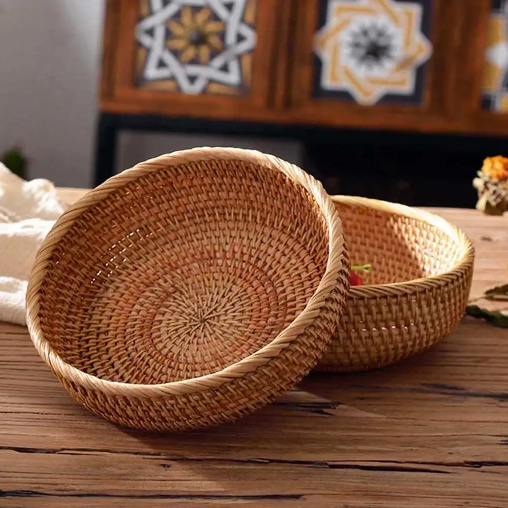 Hot Sales!! Fruit Basket Handmade Weaving Food Storage Rattan Bread Egg Snack Plate for Home
Hot Sales!! Fruit Basket Handmade Weaving Food Storage Rattan Bread Egg Snack Plate for Home