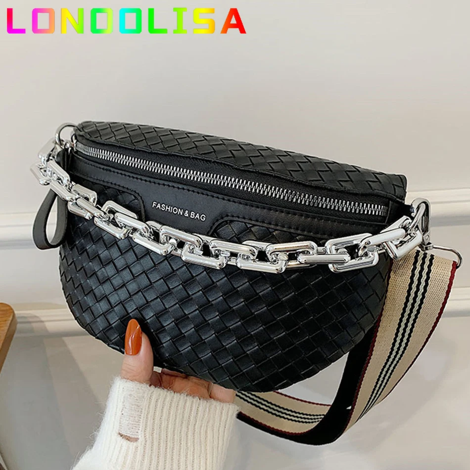 Weave Thick Chain Small Waist Bags for Women High Quality PU Leather Saddle Bag 2021 Crossbody Purses Chest Belt Handbags
Weave Thick Chain Small Waist Bags for Women High Quality PU Leather Saddle Bag 2021 Crossbody Purses Chest Belt Handbags