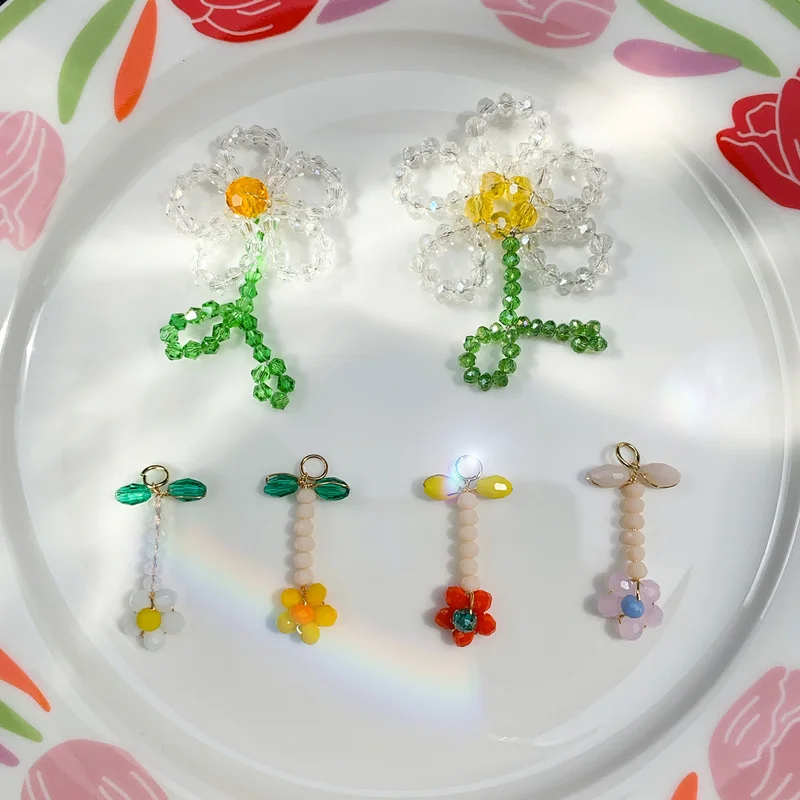 Summer Stained Glass Crystal Woven Flower Bow Pendant DIY Handmade Jewelry Earrings Nail Accessories Material
Summer Stained Glass Crystal Woven Flower Bow Pendant DIY Handmade Jewelry Earrings Nail Accessories Material