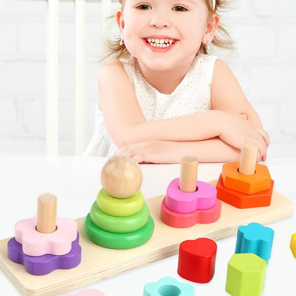 Cute Baby Kids 4-Column Geometric Blocks Stacking Shape Matching Puzzle Game Education Study Toy
Cute Baby Kids 4-Column Geometric Blocks Stacking Shape Matching Puzzle Game Education Study Toy
