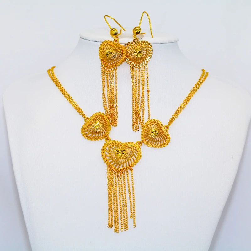 24k Gold Color Arabic Jewerly Dubai Jewelry Sets for Women Ethiopian African Earrings Sets Necklace Love Eritrean Bridal Jewelry
24k Gold Color Arabic Jewerly Dubai Jewelry Sets for Women Ethiopian African Earrings Sets Necklace Love Eritrean Bridal Jewelry