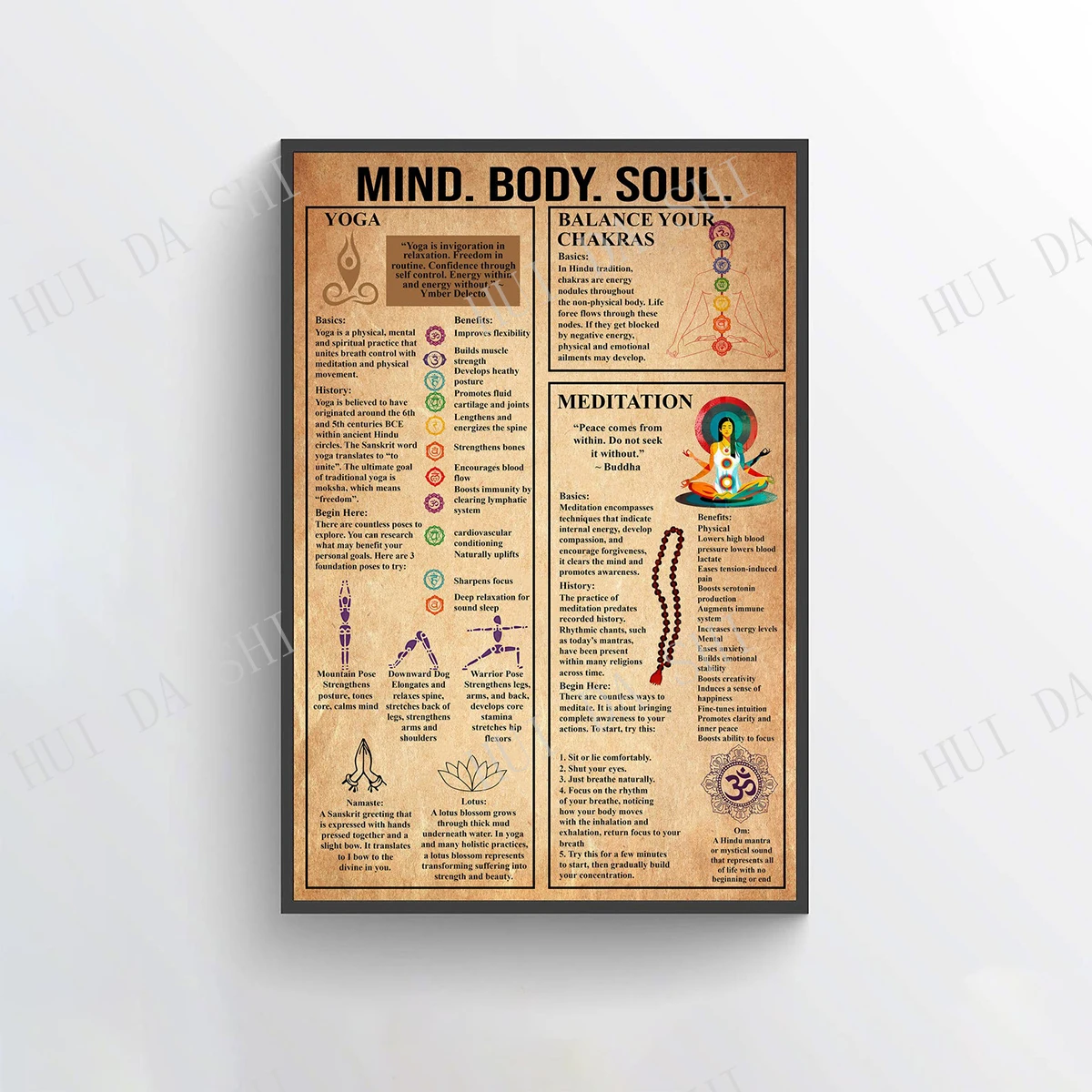 Yoga Poster - Mind Boday Soul, Balance Your Chakras Art Print, Practice Yoga From Home, Yoga Studio Decor, Best Gifts
Yoga Poster - Mind Boday Soul, Balance Your Chakras Art Print, Practice Yoga From Home, Yoga Studio Decor, Best Gifts