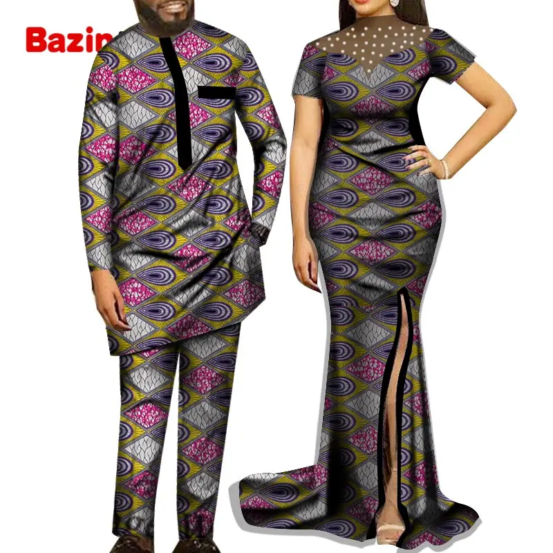 Newest African Wedding Clothing Men Suit +Women Floor-length Dress with Pearls on Necklace WYQ726
Newest African Wedding Clothing Men Suit +Women Floor-length Dress with Pearls on Necklace WYQ726