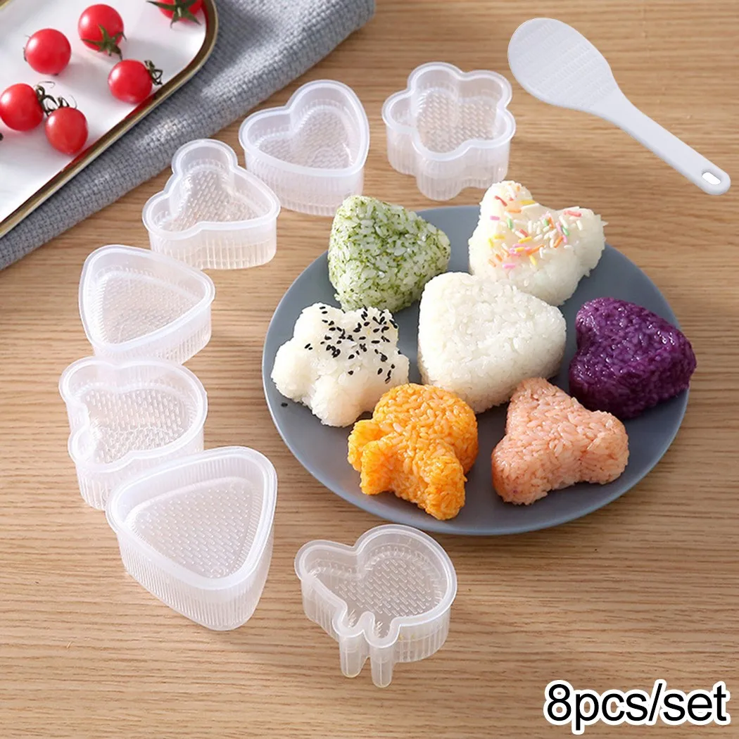 8pcs/Set Sushi Triangle Rice Ball Mold DIY Kitchen Bento Decorating Sushi Mold Food Press Triangular Form Rice Ball Maker Parts
8pcs/Set Sushi Triangle Rice Ball Mold DIY Kitchen Bento Decorating Sushi Mold Food Press Triangular Form Rice Ball Maker Parts