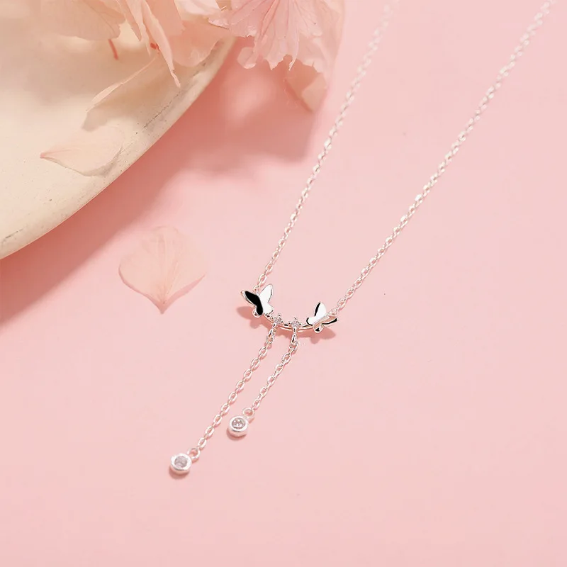 Trendy Jewelry Butterfly Pendant Necklace Popular High Quality Crystal Silvery Plating Chain Necklace For Women Gifts
Trendy Jewelry Butterfly Pendant Necklace Popular High Quality Crystal Silvery Plating Chain Necklace For Women Gifts