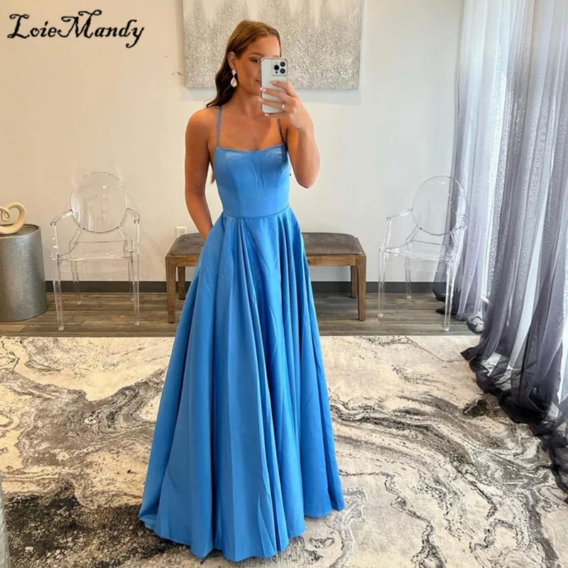 Turquoise Blue Long Prom Dresses 2022 Elastic Satin Evening Dress Party Gowns With Pocket Cross Backless Vestidos de fiesta
Turquoise Blue Long Prom Dresses 2022 Elastic Satin Evening Dress Party Gowns With Pocket Cross Backless Vestidos de fiesta