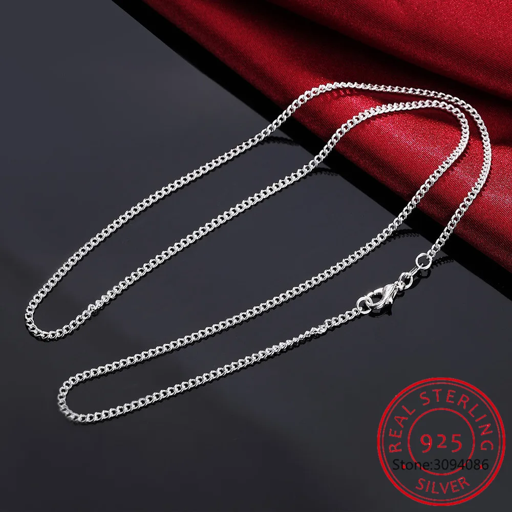 LEKANI New 925 Sterling Silver 16/18/20/22/24/26/28/30 Inch 2mm Side Chain Necklace For Woman Man Fashion Charm Jewelry Gift
LEKANI New 925 Sterling Silver 16/18/20/22/24/26/28/30 Inch 2mm Side Chain Necklace For Woman Man Fashion Charm Jewelry Gift