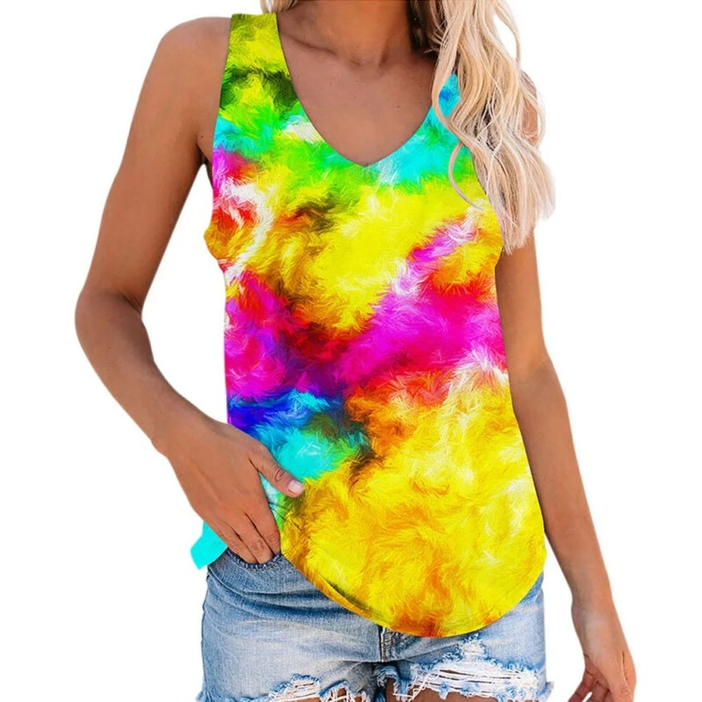 Womens V-neck Tie Dye Sleeveless Summer Casual Beach Vest Tank Tops T-shirt Tee
Womens V-neck Tie Dye Sleeveless Summer Casual Beach Vest Tank Tops T-shirt Tee