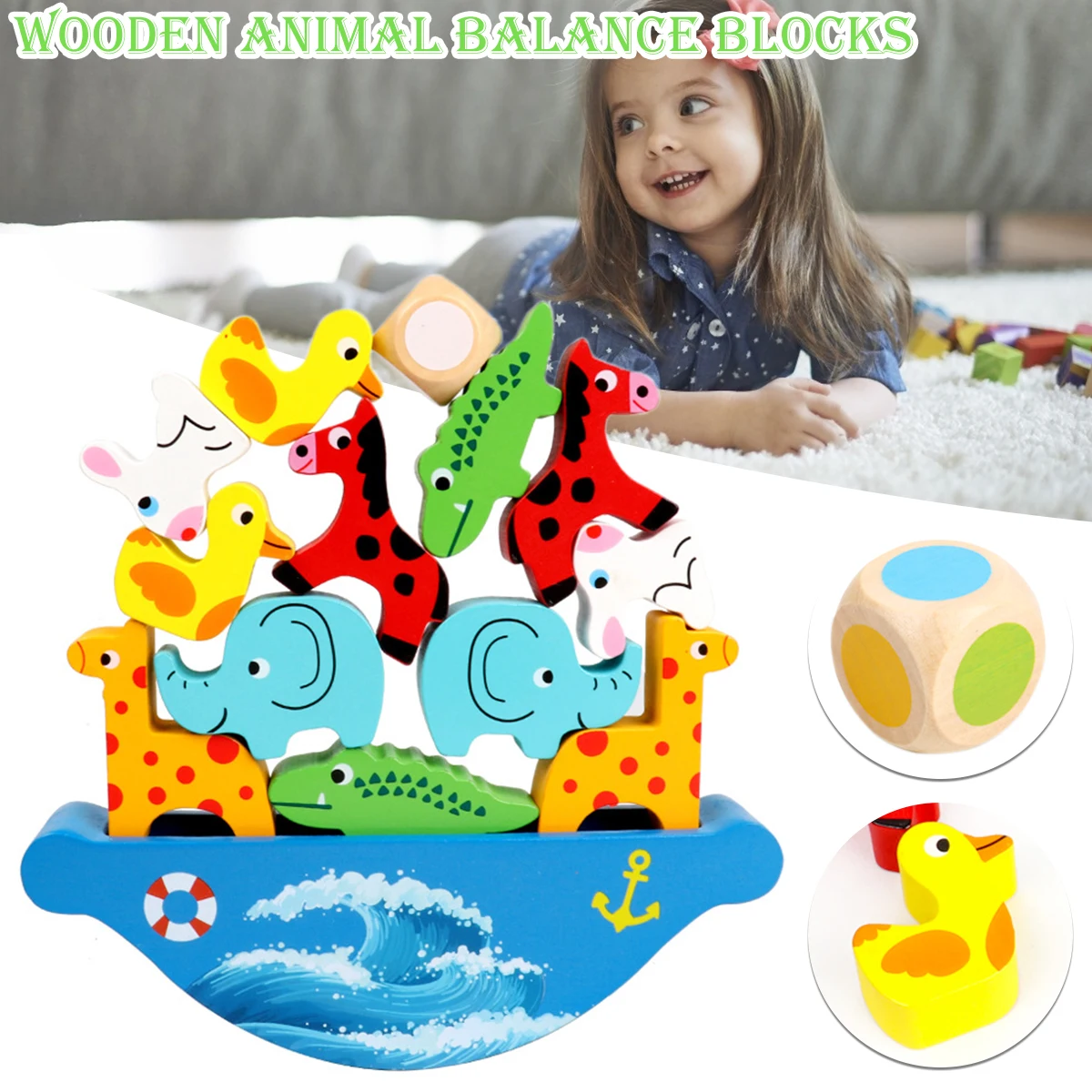 Children's pirate ship balance building blocks marine animals stacking cute wooden building blocks children's toys
Children's pirate ship balance building blocks marine animals stacking cute wooden building blocks children's toys