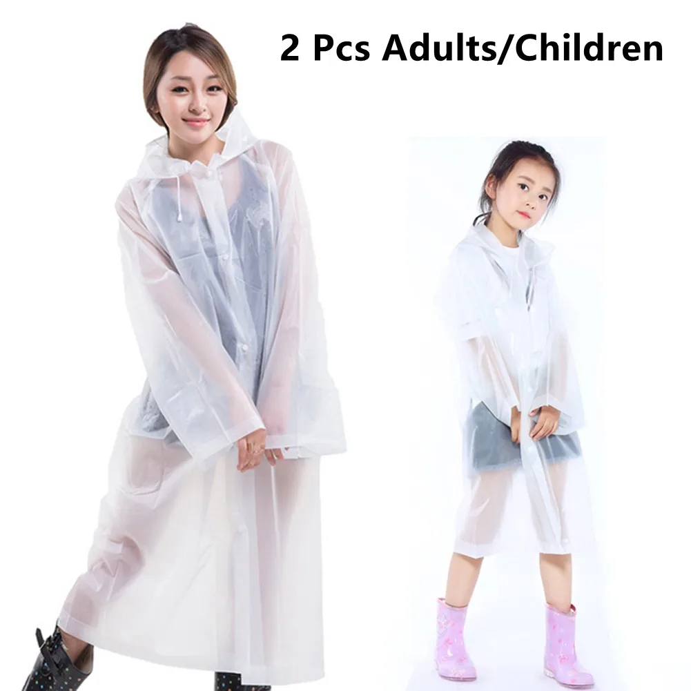 2 Pcs Adoult/Children Clear Rain Coat Reusable Camping Hiking Emergency Hooded Outdoor Thicker Waterproof Rainwear Accessories
2 Pcs Adoult/Children Clear Rain Coat Reusable Camping Hiking Emergency Hooded Outdoor Thicker Waterproof Rainwear Accessories