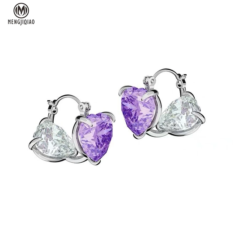MENGJIQIAO New Design Korean Fashion Cute Purple Heart Hoop Earrings For Women Ladies Metal Circle Oorbellen Jewelry Gifts
MENGJIQIAO New Design Korean Fashion Cute Purple Heart Hoop Earrings For Women Ladies Metal Circle Oorbellen Jewelry Gifts