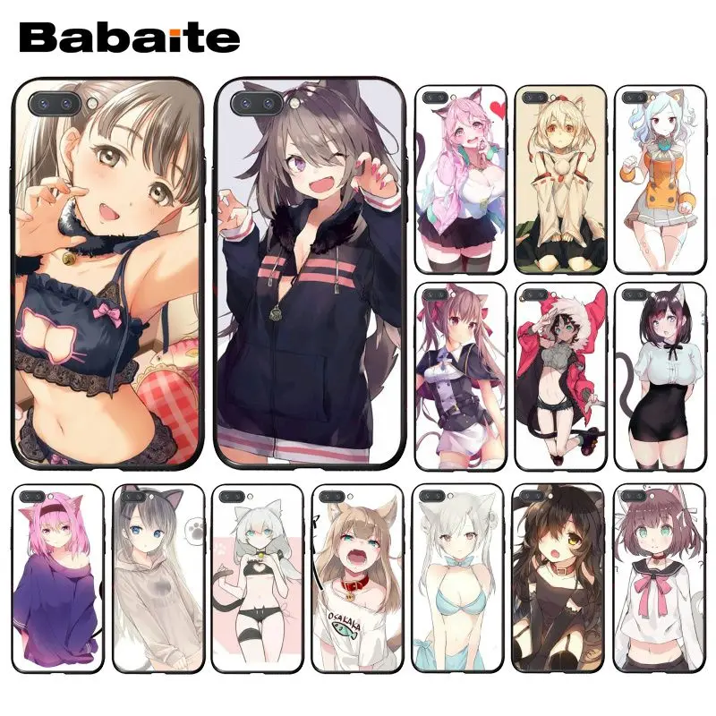 Сексуальный мультяшный чехол для телефона Babaite из аниме kawaii Girl Cat Huawei Honor 8X 9 10 20 Lite