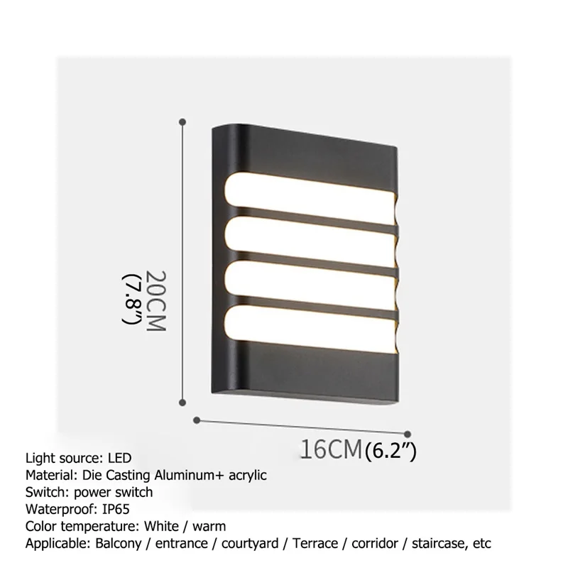 86LIGHT Outdoor Wall Lamp Fixture LED Waterproof Moisture Proof Sconces Creative Decorative For Patio Porch Stair Aisle Garden
86LIGHT Outdoor Wall Lamp Fixture LED Waterproof Moisture Proof Sconces Creative Decorative For Patio Porch Stair Aisle Garden