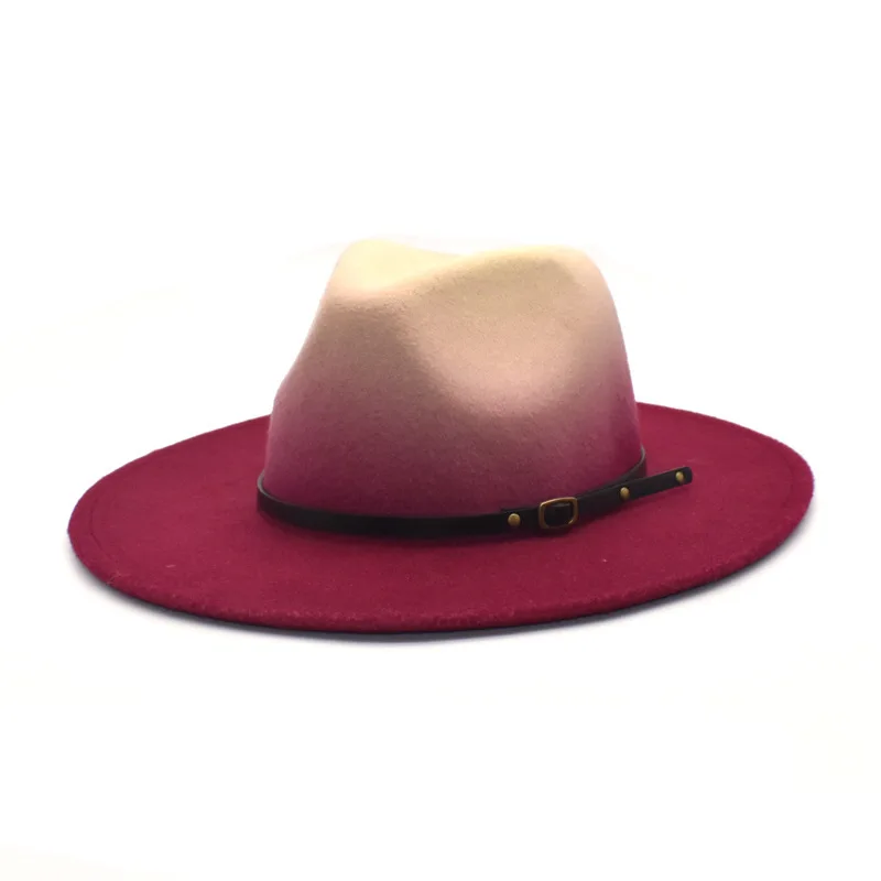 Autumn and winter warm woolen top hat lady retro British hat original wind big brim colour changing felt hat Man's jazz hat
Autumn and winter warm woolen top hat lady retro British hat original wind big brim colour changing felt hat Man's jazz hat