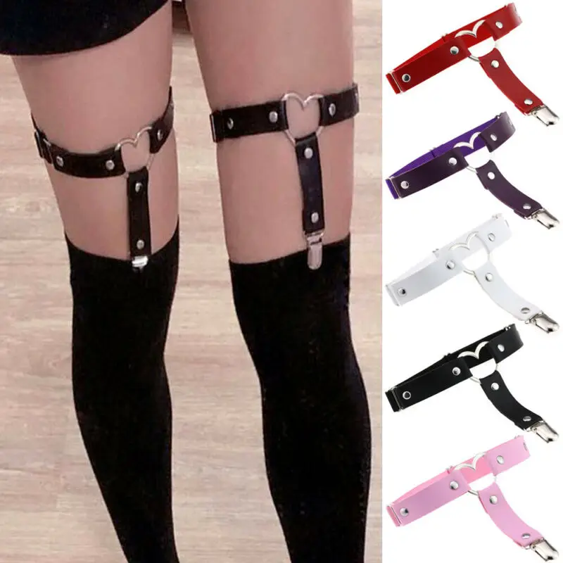 6 Colors Sexy Women Elastic Garter Belt Harness Punk Gothic Leather Heart Leg Ring Suspenders
6 Colors Sexy Women Elastic Garter Belt Harness Punk Gothic Leather Heart Leg Ring Suspenders