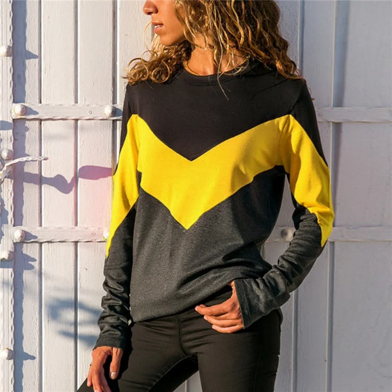 a 2020 Women Sweater Pullover Patchwork Long Sleeve Shirt Women Casual Loose Top Tee Shirt Sexy V-neck Female Shirt Blusa
a 2020 Women Sweater Pullover Patchwork Long Sleeve Shirt Women Casual Loose Top Tee Shirt Sexy V-neck Female Shirt Blusa