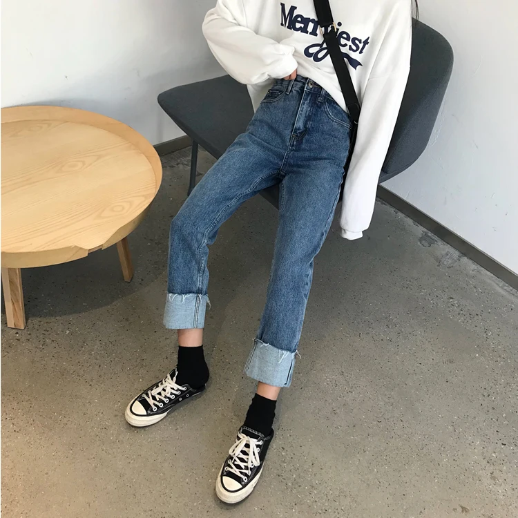Sakurada Kawashima Ins Korean Style Spring and Autumn 2021 New Chic Elegant Loose High Waist Straight Daddy Jeans for Women
Sakurada Kawashima Ins Korean Style Spring and Autumn 2021 New Chic Elegant Loose High Waist Straight Daddy Jeans for Women