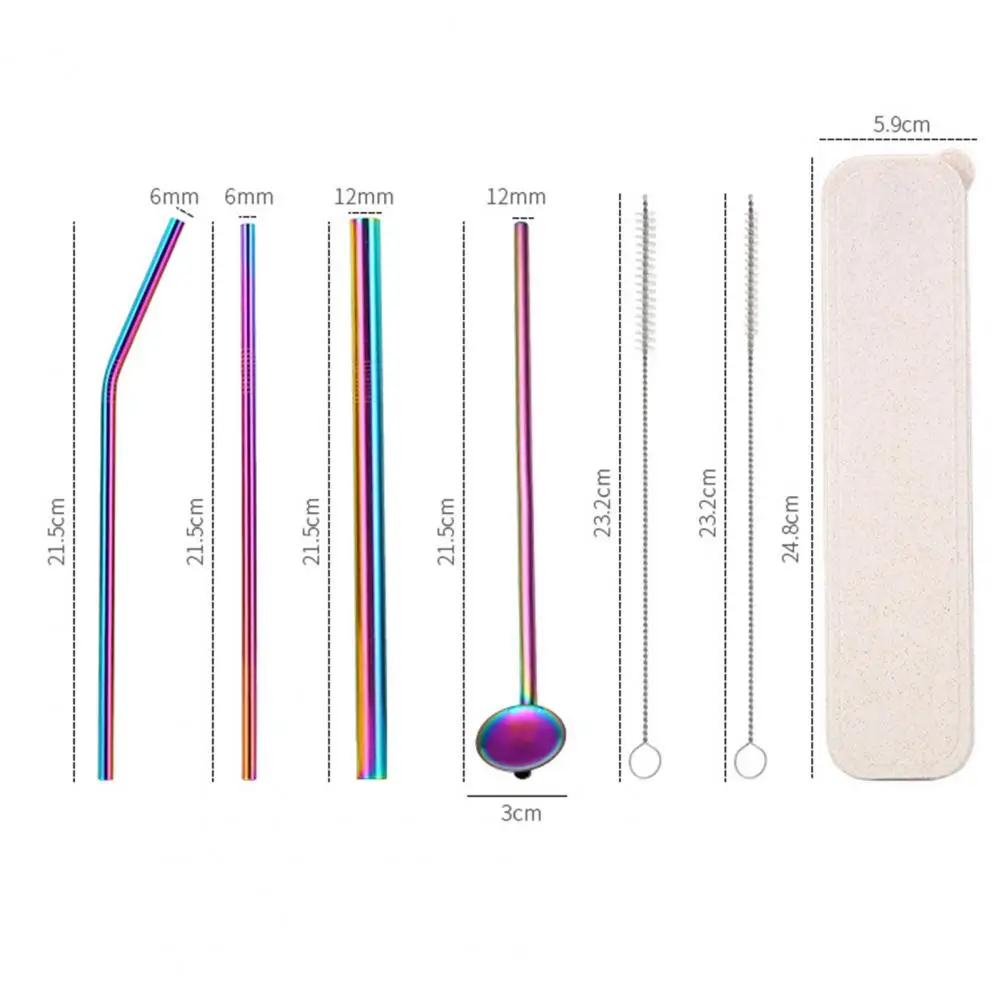 7Pcs Reusable Stainless Steel Straws Spoon Drinking Flatware with Cleaning Brush
7Pcs Reusable Stainless Steel Straws Spoon Drinking Flatware with Cleaning Brush