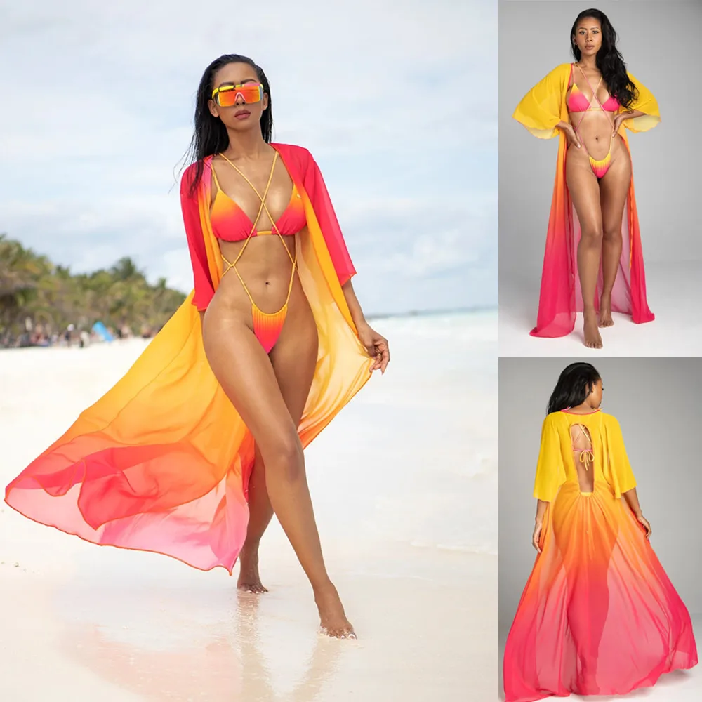 New 2021 Women's Tube Top Swimwear 2/3-piece Set Women's Swimsuit Brazil Bikini Gradient Color Mini Elegant Beach Wear
New 2021 Women's Tube Top Swimwear 2/3-piece Set Women's Swimsuit Brazil Bikini Gradient Color Mini Elegant Beach Wear