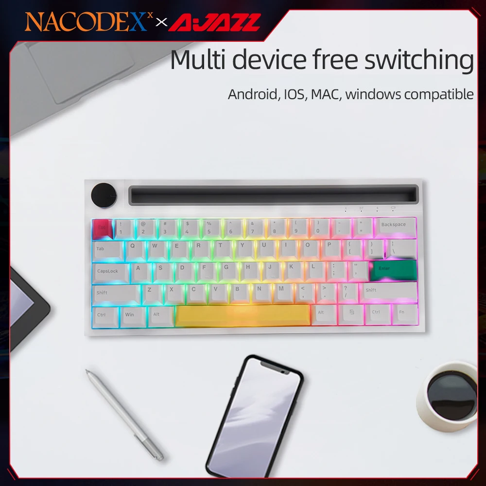 Клавиатура AJAZZ NACODEX k620t Проводная Механическая с 62 клавишами, клавиатура с RGB-подсветкой для ноутбука и ПК 
Клавиатура AJAZZ NACODEX k620t Проводная Механическая с 62 клавишами, клавиатура с RGB-подсветкой для ноутбука и ПК
