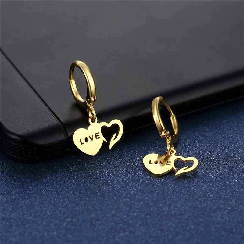 Cute Party Wedding Hollow Letter Love Stainless Steel Drop Earings Geometric Love Heart High Quality Earrings for Women Gift
Cute Party Wedding Hollow Letter Love Stainless Steel Drop Earings Geometric Love Heart High Quality Earrings for Women Gift