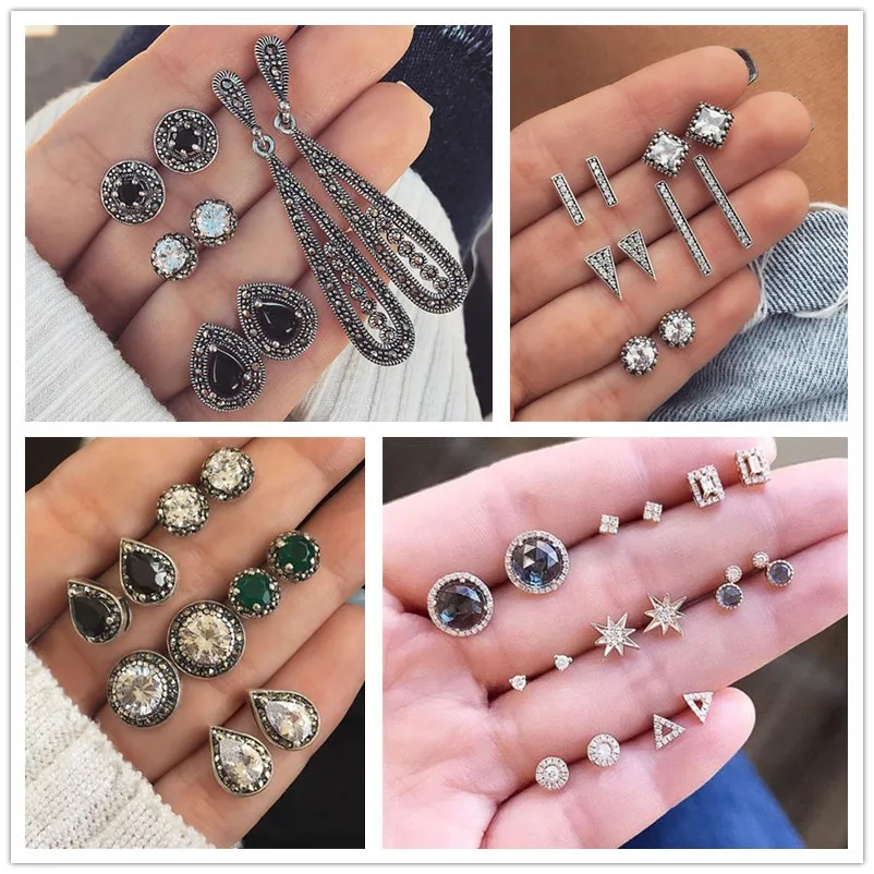 8Pairs/Sets Bohemian Stud Earrings For Women Waterdrop Round Shape Punk Mix Design Geometric Corloful Jewelry Party Gifts
8Pairs/Sets Bohemian Stud Earrings For Women Waterdrop Round Shape Punk Mix Design Geometric Corloful Jewelry Party Gifts