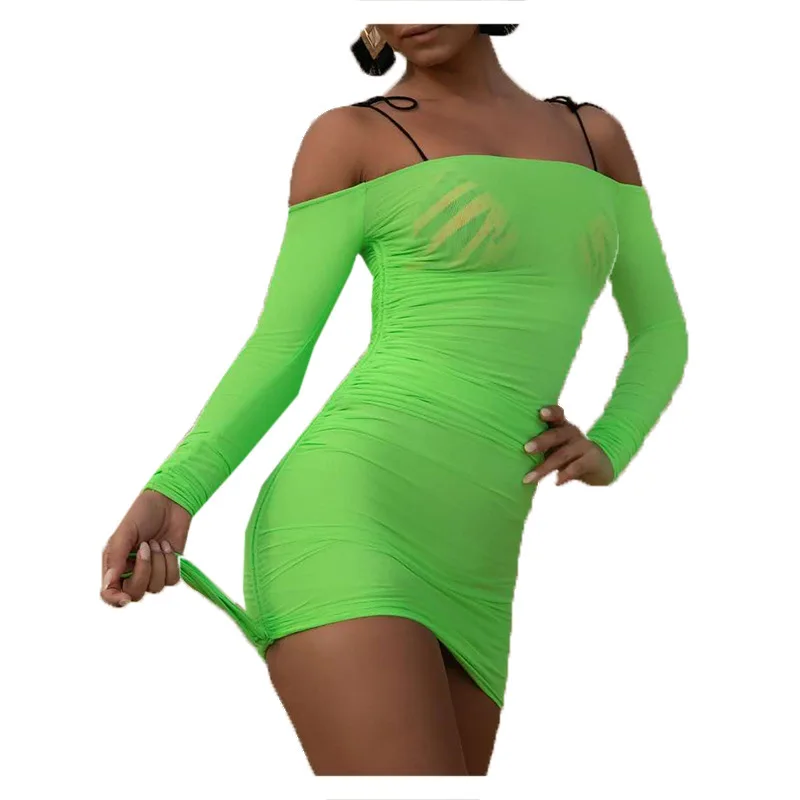 off-Shoulder Horizontal Neck Long Sleeve Perspective Mesh Blouse Dress 2020 Fashion New Style
off-Shoulder Horizontal Neck Long Sleeve Perspective Mesh Blouse Dress 2020 Fashion New Style