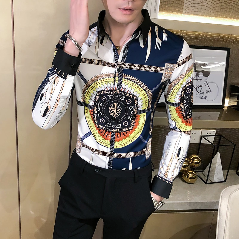 England Shirts for Men Luxurious Print Slim Fit Long Sleeve Shirt High Quality Male Clothing Social Party Tops Camisas Homme
England Shirts for Men Luxurious Print Slim Fit Long Sleeve Shirt High Quality Male Clothing Social Party Tops Camisas Homme
