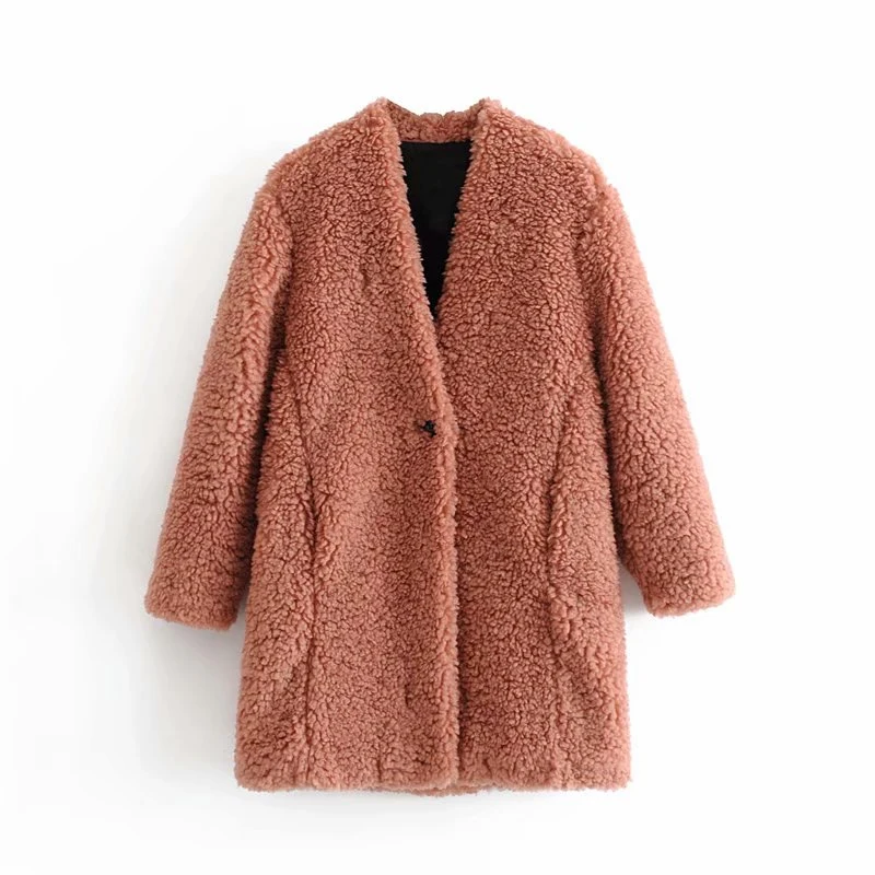 Nice Casual Woman Warm Warm Fleece Long Coats Fad Fashion Ladies Winter Thick Single Breasted Jacket Female Chic V Neck Outwear
Nice Casual Woman Warm Warm Fleece Long Coats Fad Fashion Ladies Winter Thick Single Breasted Jacket Female Chic V Neck Outwear