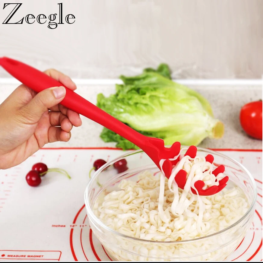 Zeegle силиконовая ложка для лапши ложки с длинной ручкой столовые приборы Кухня