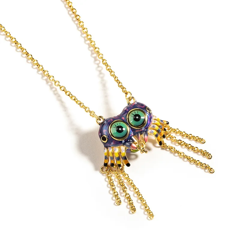 New Fashion Enamel Glaze Color Pendant Necklace Big Eye Spider Tassel Lock Chain Female Personalized Student Girlfriends Gift
New Fashion Enamel Glaze Color Pendant Necklace Big Eye Spider Tassel Lock Chain Female Personalized Student Girlfriends Gift