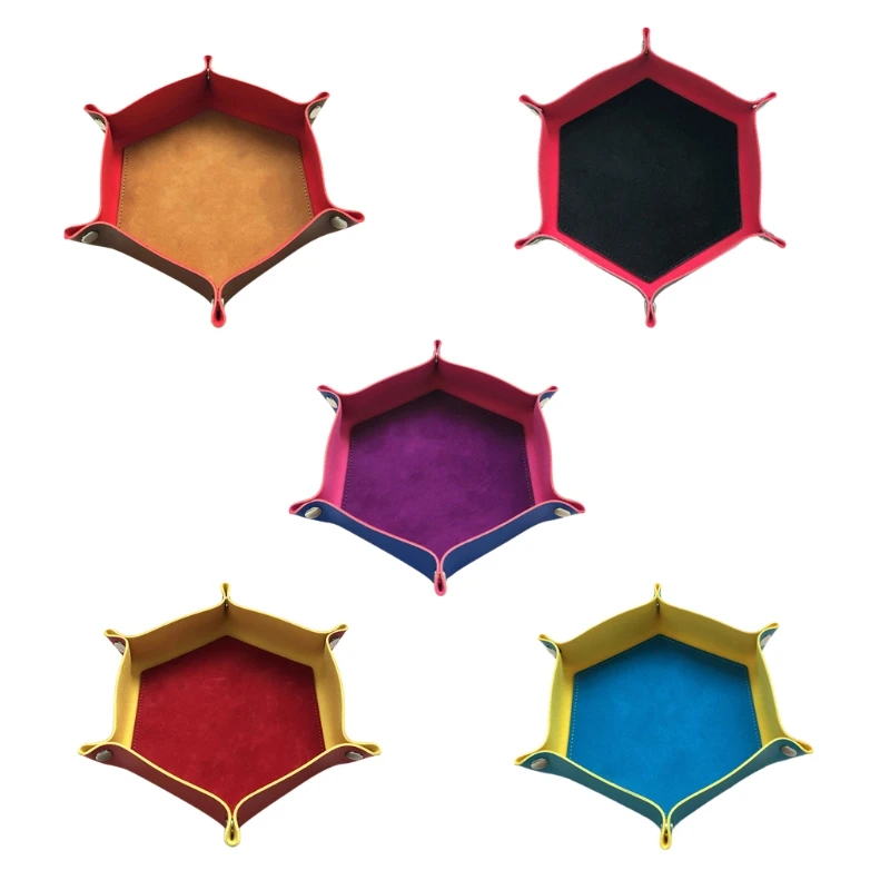 5Color Key Box PU Leather Hexagonal Folding Hexagon Dice Tray Box Dice Game Tray for RPG DnD Game Dice Storage G99D
5Color Key Box PU Leather Hexagonal Folding Hexagon Dice Tray Box Dice Game Tray for RPG DnD Game Dice Storage G99D