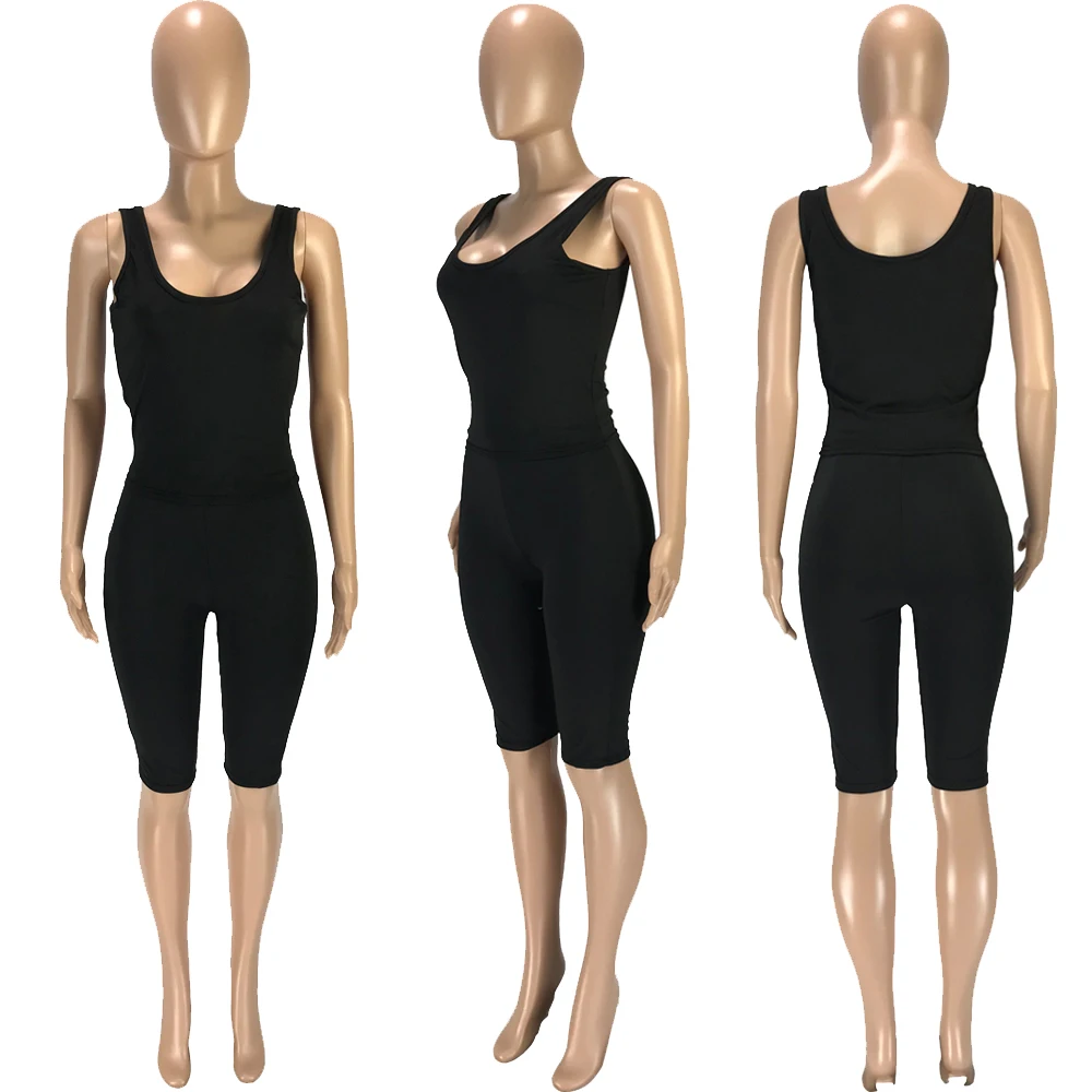 Women Biker Shorts Two Piece Set Solid Color Vest Tops Slim Fit Sports Fitness 2 Piece Set Women Summer New Products for 2021
Women Biker Shorts Two Piece Set Solid Color Vest Tops Slim Fit Sports Fitness 2 Piece Set Women Summer New Products for 2021