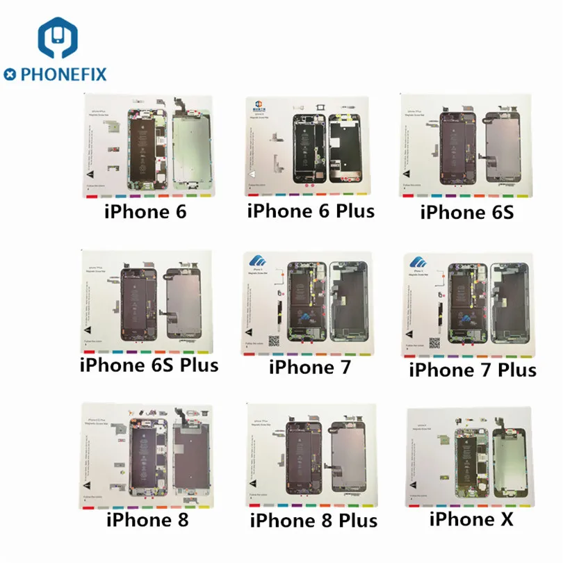 Набор Магнитных винтов и ковриков с памятью для iPhone 6-X полный набор платформы 9 в 1 для ремонта телефонов для технических специалистов
Набор Магнитных винтов и ковриков с памятью для iPhone 6-X полный набор платформы 9 в 1 для ремонта телефонов для технических специалистов